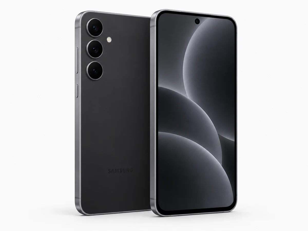 Samsung Galaxy S25 FE in Jetblack – Vorder- und Rückansicht (Modellabbildung)